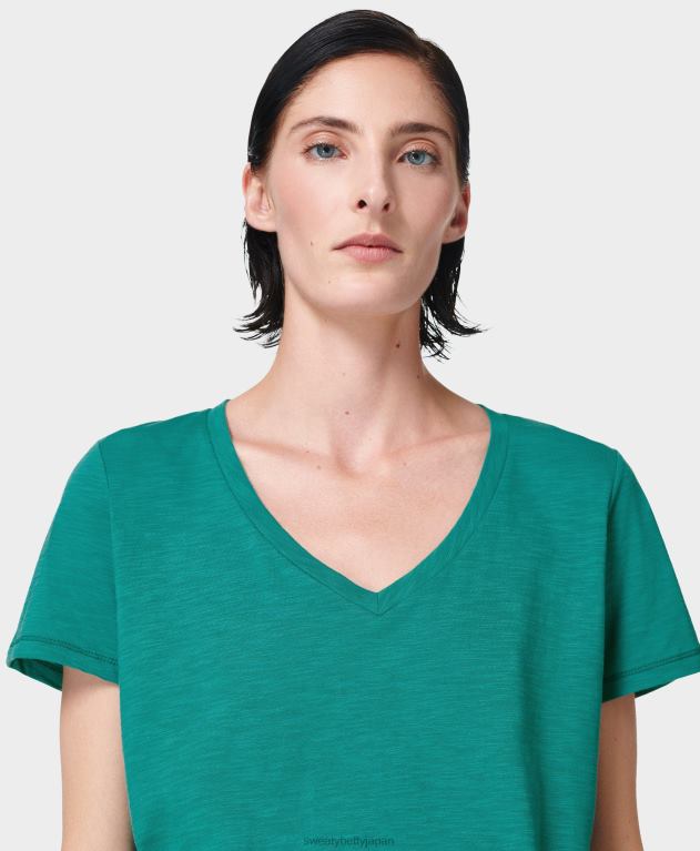 Sweaty Betty 女性 リフレッシュVネックTシャツ L4RHF1076 衣類 ウェーブグリーン