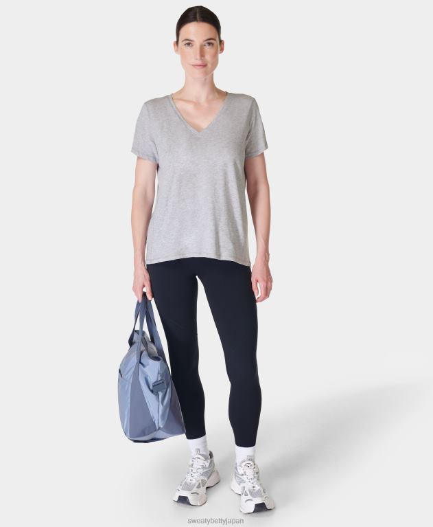 Sweaty Betty 女性 リフレッシュVネックTシャツ L4RHF1077 衣類 ライトグレーメランジ