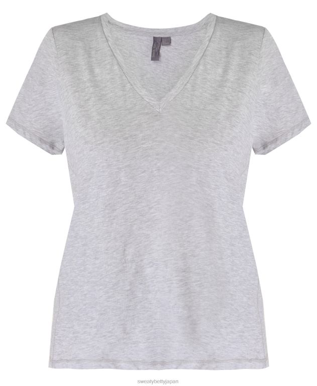 Sweaty Betty 女性 リフレッシュVネックTシャツ L4RHF1077 衣類 ライトグレーメランジ