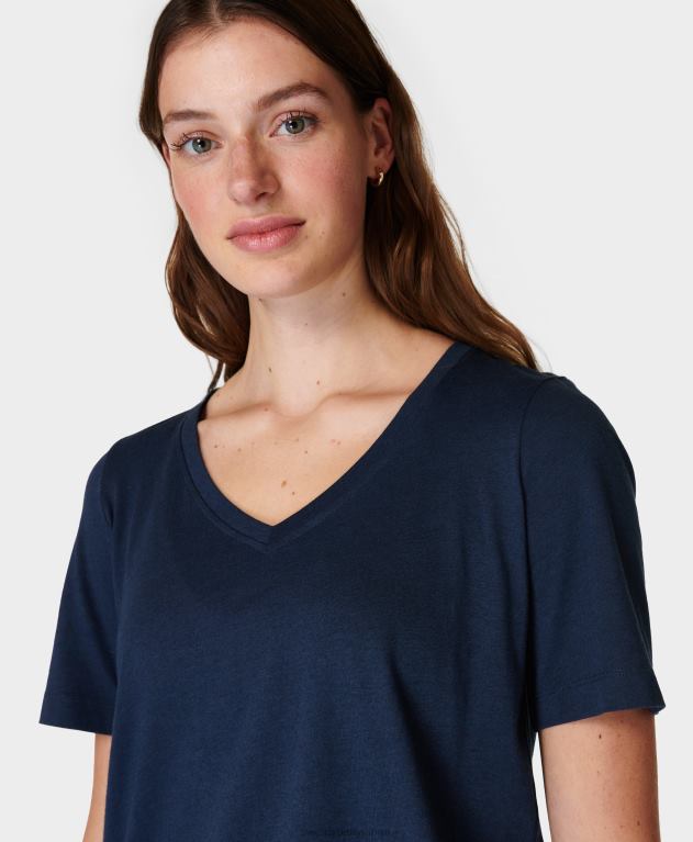 Sweaty Betty 女性 エッセンシャルVネックTシャツ L4RHF261 衣類 ネイビーブルー