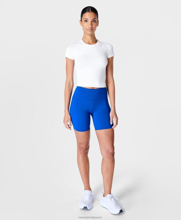 Sweaty Betty 女性 アスリート クロップ シームレスなワークアウト t シャツ L4RHF291 衣類 白